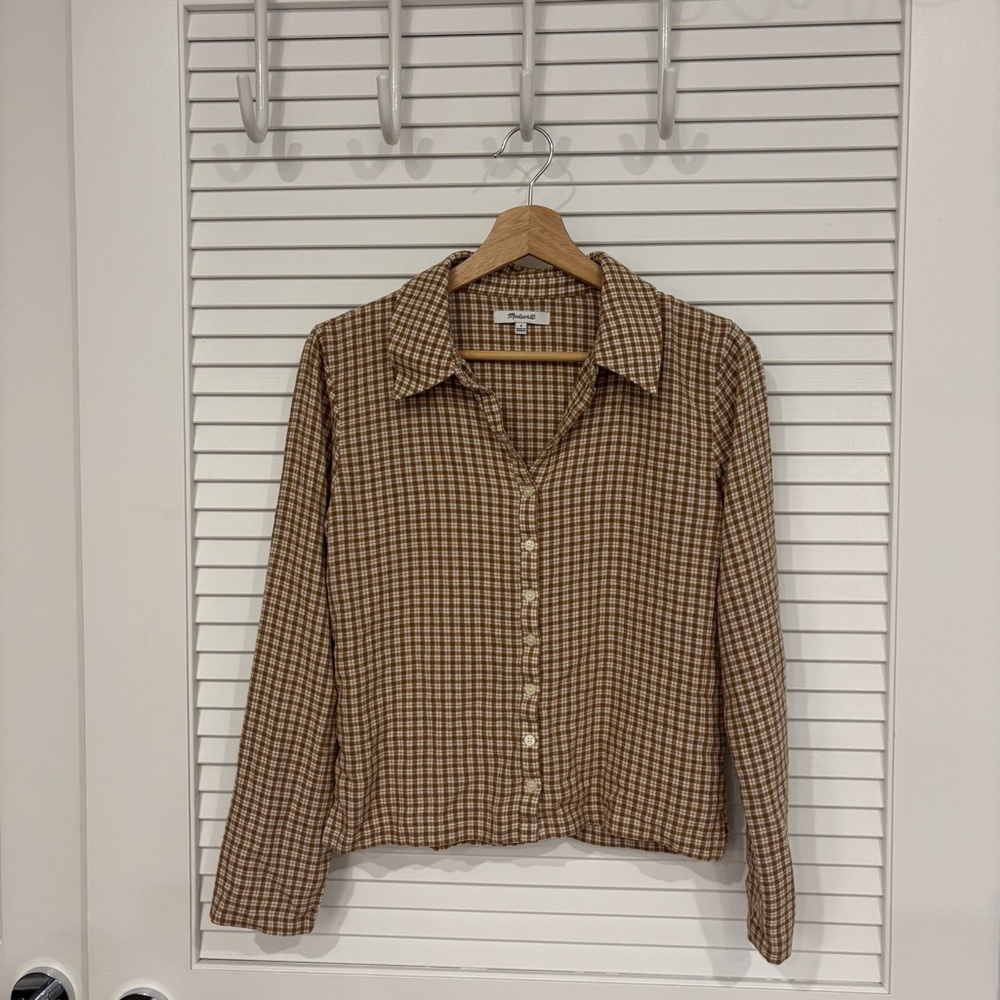 Madewell Crinkle Slim Button-Up Shirt in Plaid - Picture 4 of 6